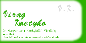 virag kmetyko business card